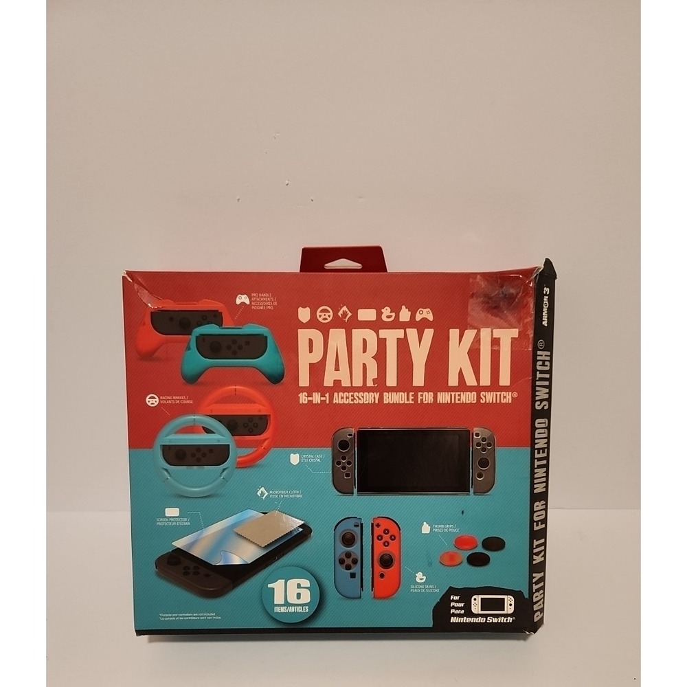 Armor3 Party Kit for Nintendo Switch. New In Box.. (Damaged Box)